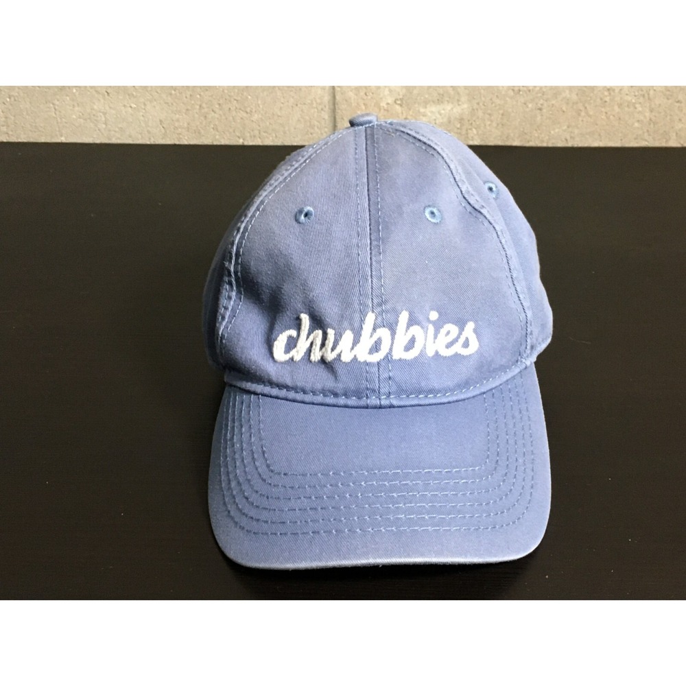 Chubbies Hat Cap Mens Strap Back Blue Embroidered Beach Pool Preppy Logo Cotton